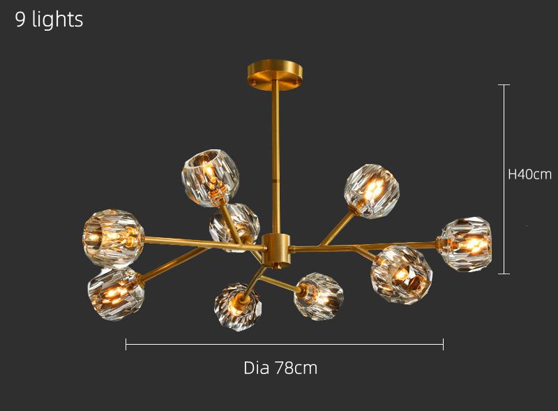 9 luces China Galvanoplastia de hierro Cálido