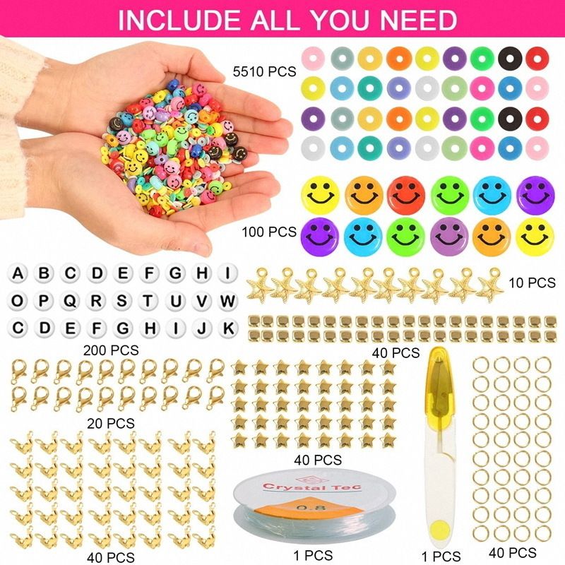 Acrylic Plastic Lucite 6MM Polymer Clay Beads Set Fashion Clay Flat Chips  For Bracelet Making Mixed Clay Beads Accessories Kit DIY Jewelry Making Set  230809 From Ping05, $10.82