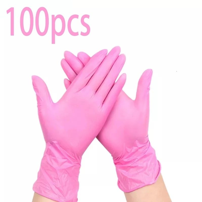 100pcspink-handschoenen-l