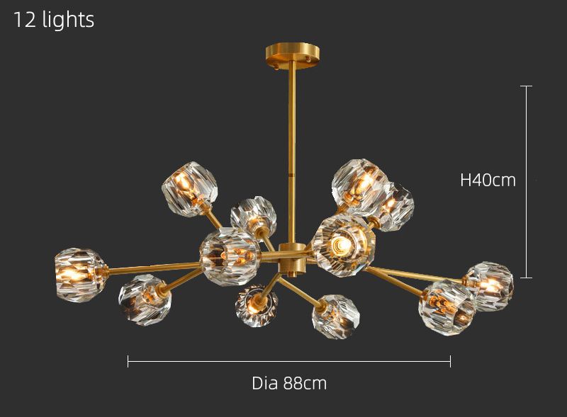 12 lumières Chine Fer galvanoplastie Chaud