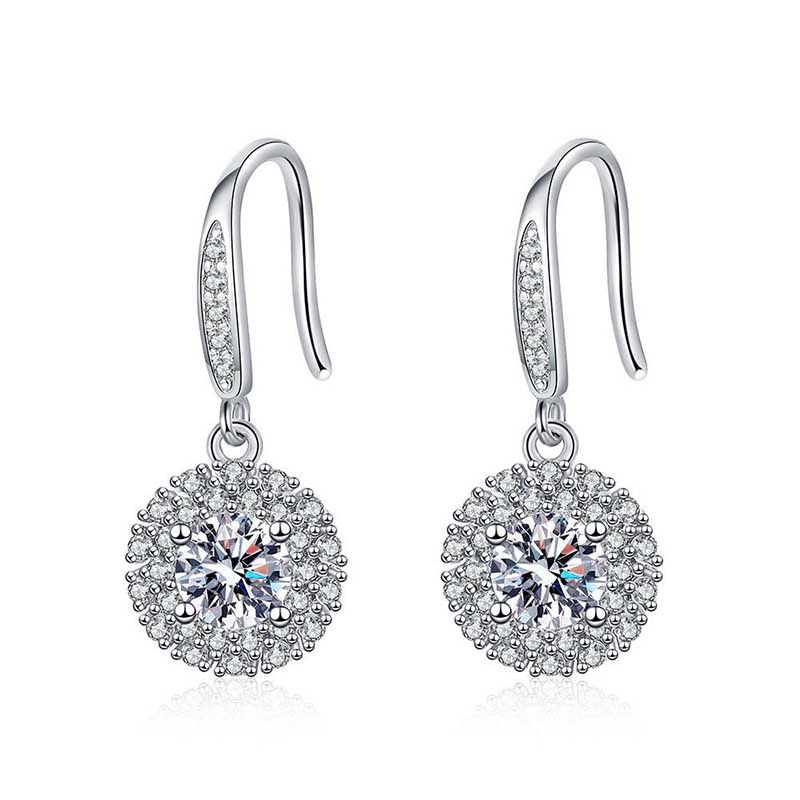 0.5ct(5mm)x2pcs platinum plated