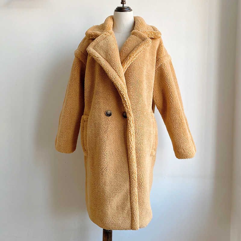 mustard teddy coat