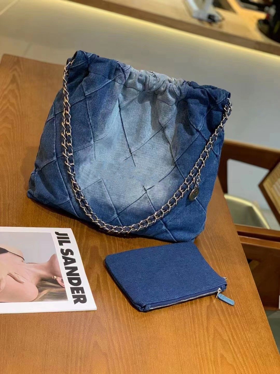 Blu denim 35*8*31 cm