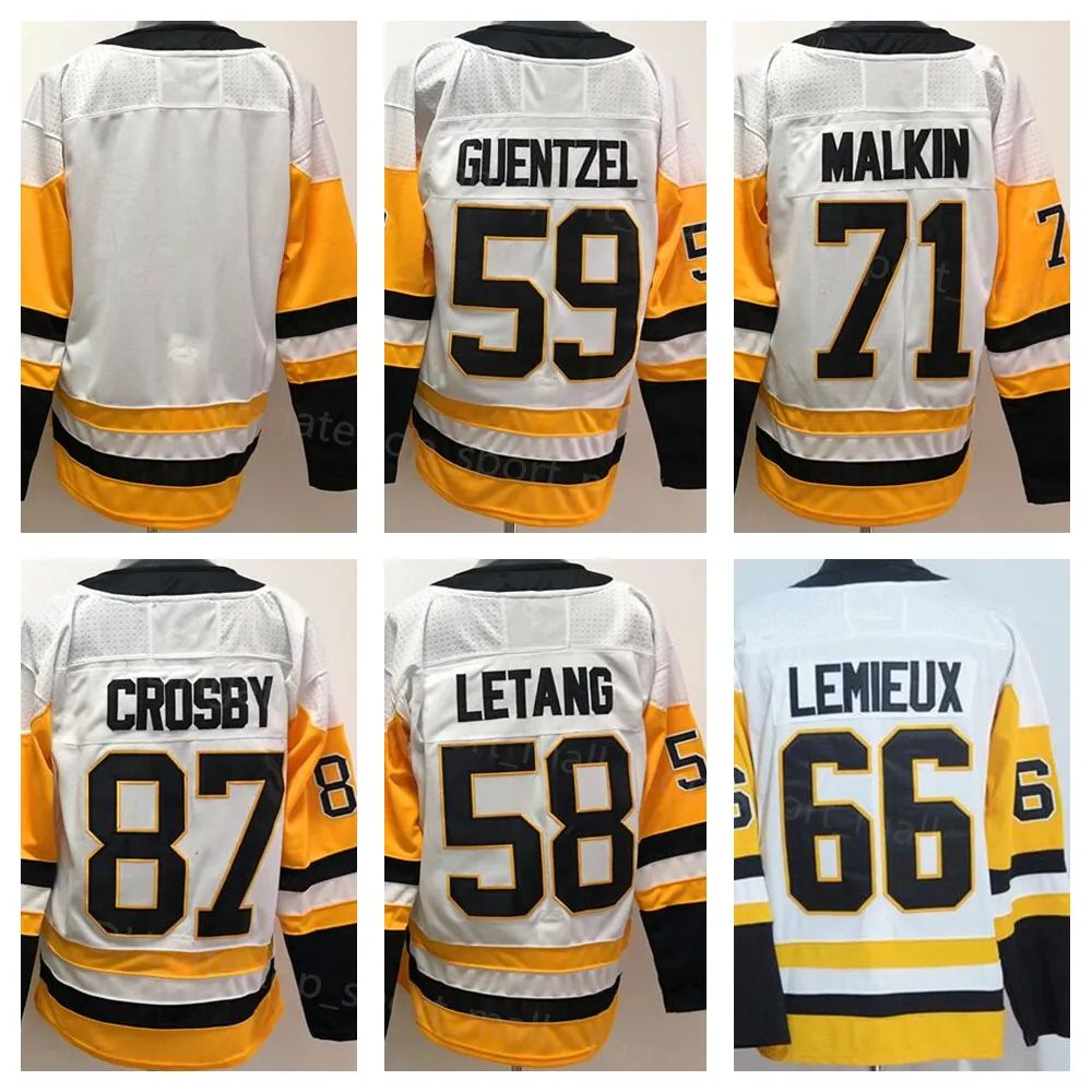 Team Classics Heritage Hockey 87 Sidney Crosby Jersey 58 Kris Letang 59  Jake Guentzel 66 Lemieux Evgeni Malkin Stadium Series Alternate Black Men  Reverse Retro Blue From Top_sport_mall, $19.71