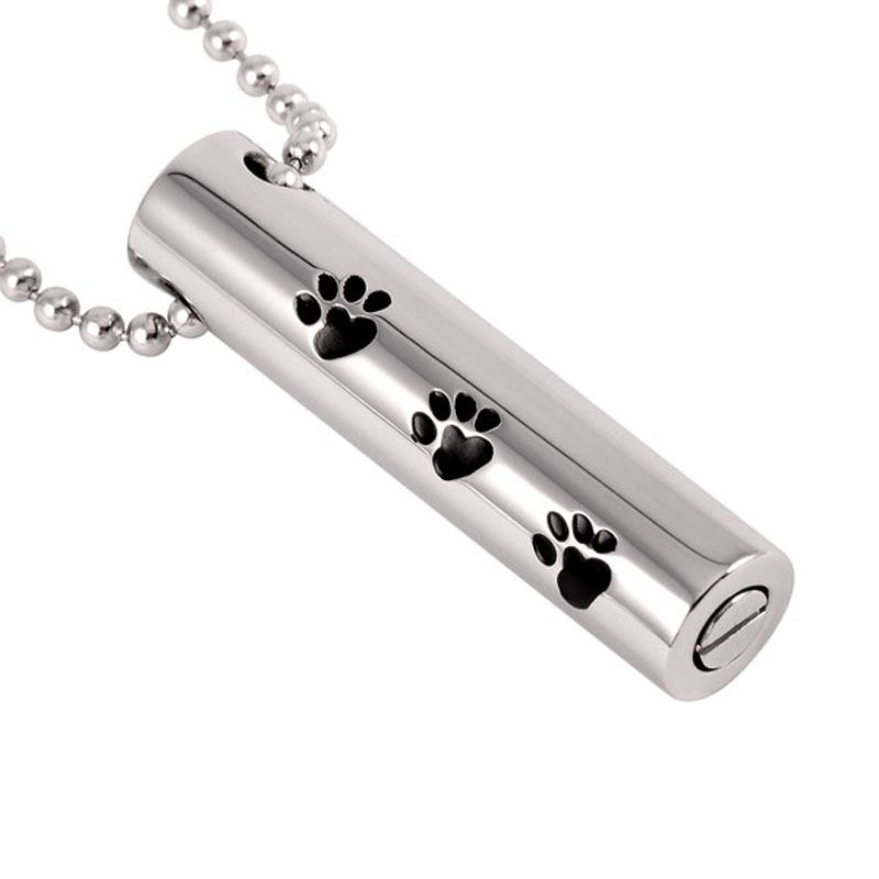 Silver and Black Paw Pendant Only