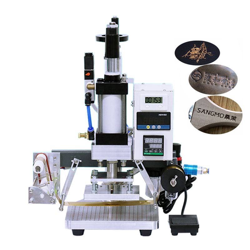 Hot Foil Stamping Machine, Adjustable Temperature Digital Air Pneumatic Hot  Foil Stamping Machine for Leather, PVC,PU, Wood, Business Card 