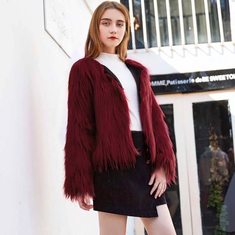 wine red fur coat