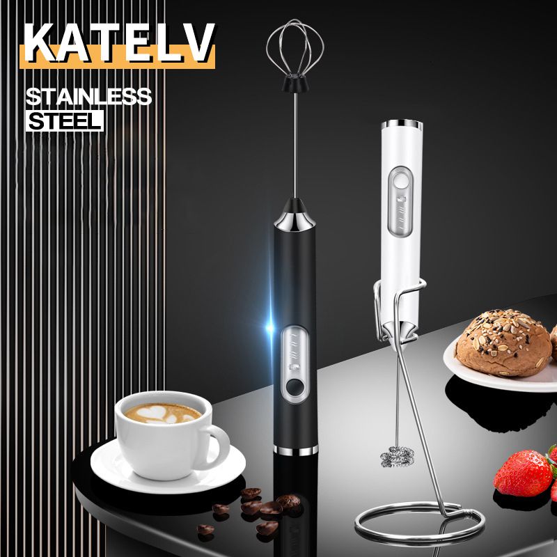 Drink Stirrer Tools Electric Milk Frother Automatic Egg Beater USB Charging Mixer 3 Settings for Coffee Drink Stirrer Tools