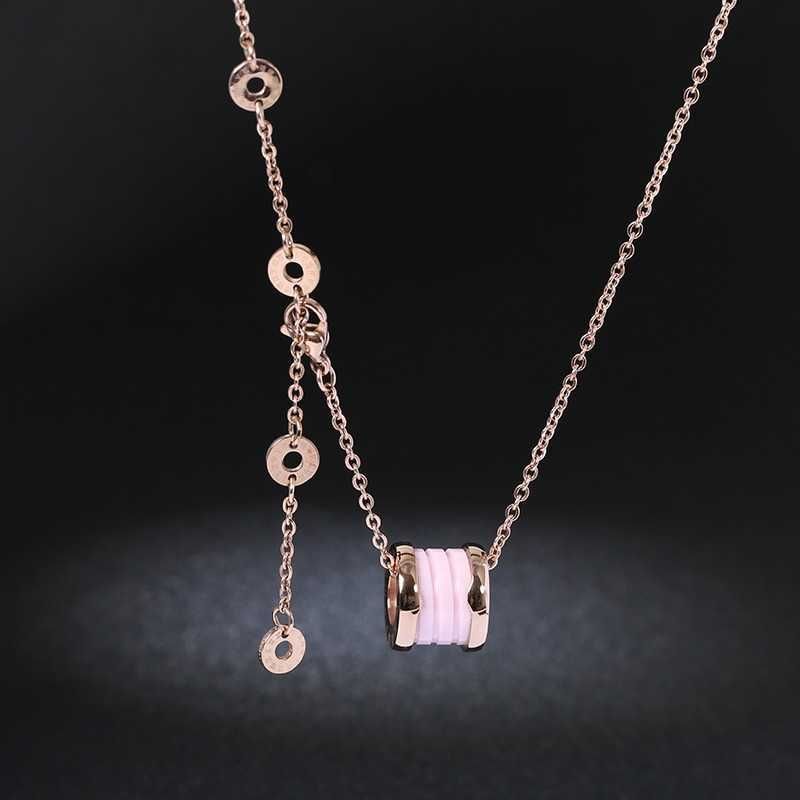 Rose Gold Pink Ceramic Necklace