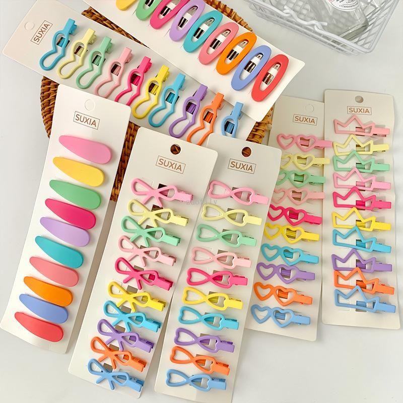 10Pcs Candy Color Hairpins Snap Hair Clip for Kids Girl Barrettes BB Clips  Cute