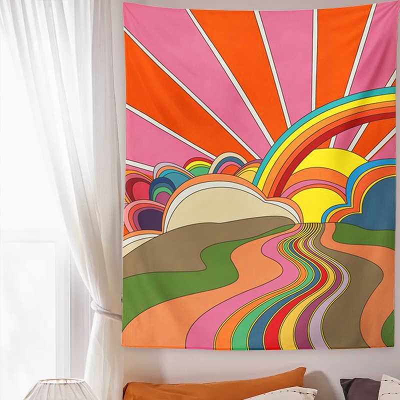 Bohemian Rainbow Floral Sunset Tapestry For Walls 4 Bohemian Rainbow Floral Sunset Tapestry For Walls - Image 4