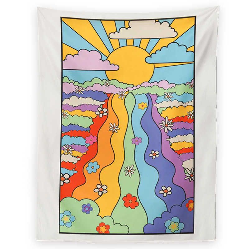 Bohemian Rainbow Floral Sunset Tapestry For Walls 5 Bohemian Rainbow Floral Sunset Tapestry For Walls - Image 5