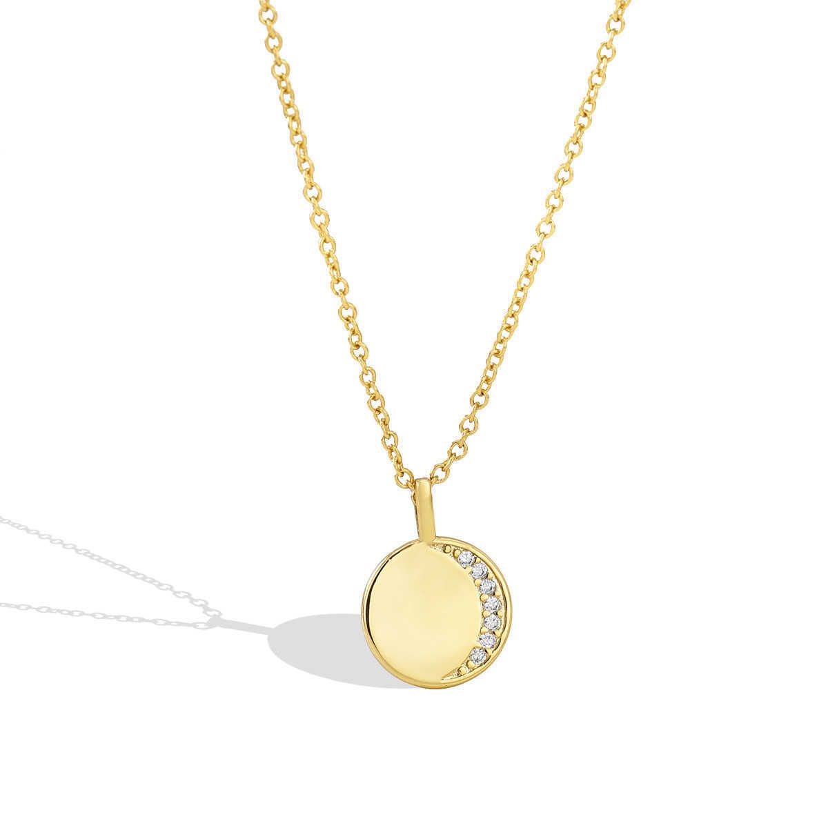 Gold Circle Necklace-Copper Plated 18k