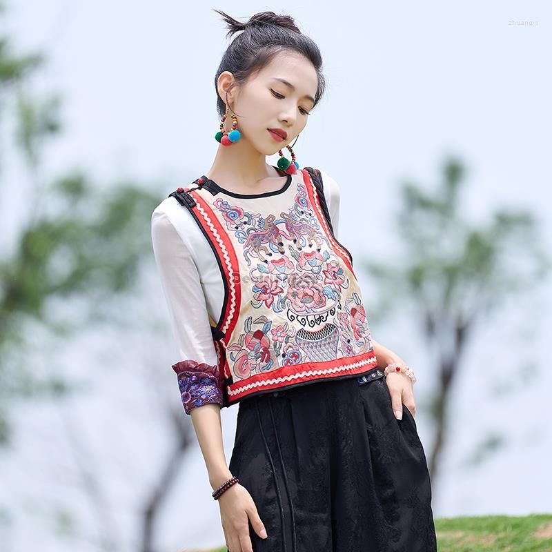エスニック服2023中国スタイルの刺繍ベストを￥5,262 | DHgate