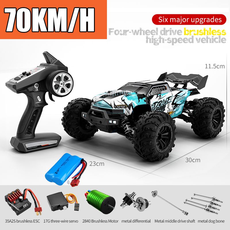 Carrinho de Controle Remoto Off Road 4WD RC Brushed Truck Elétrico 