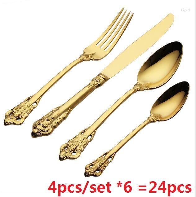 24pcs Gold Cutlery