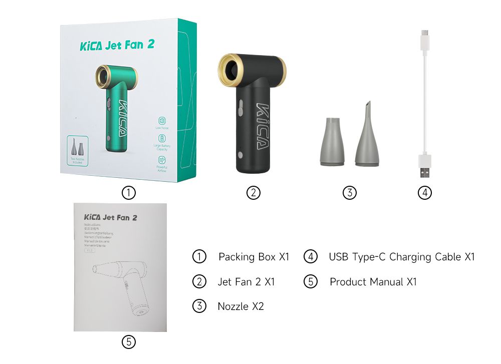 Jet Fan 2 Noir-Type c Charge