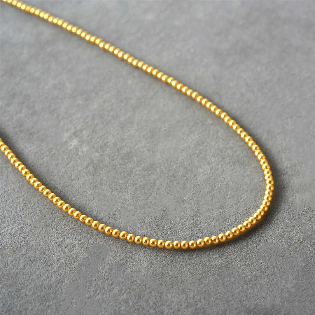 Een 2 mm champagne parelketting van SH