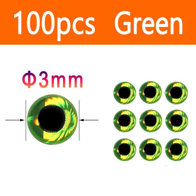 Green 100pcs 3mm