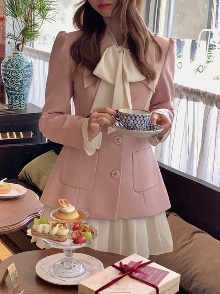 pink coat and dress