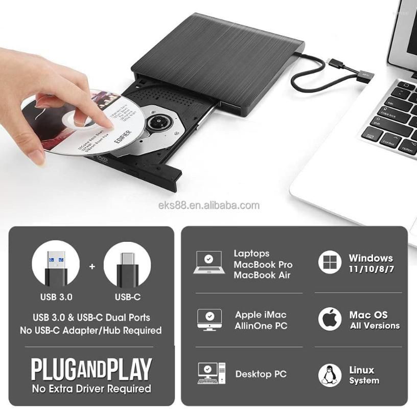 Buy USB 3.0 Slim External DVD RW CD Writer Burner Reader Player