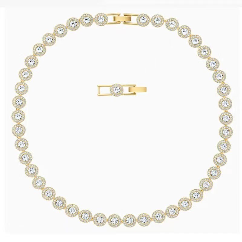 Gold White Diamond Necklace