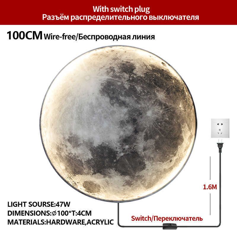 100 cm-moon-verwarmen Licht-220V