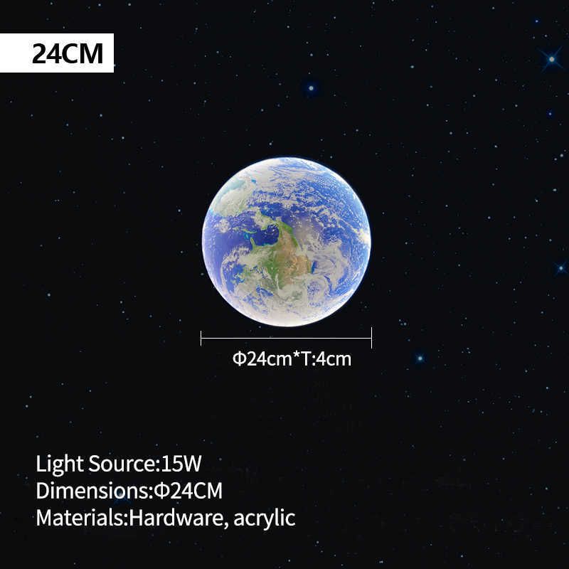 24cm-earth-Warm Light-Black