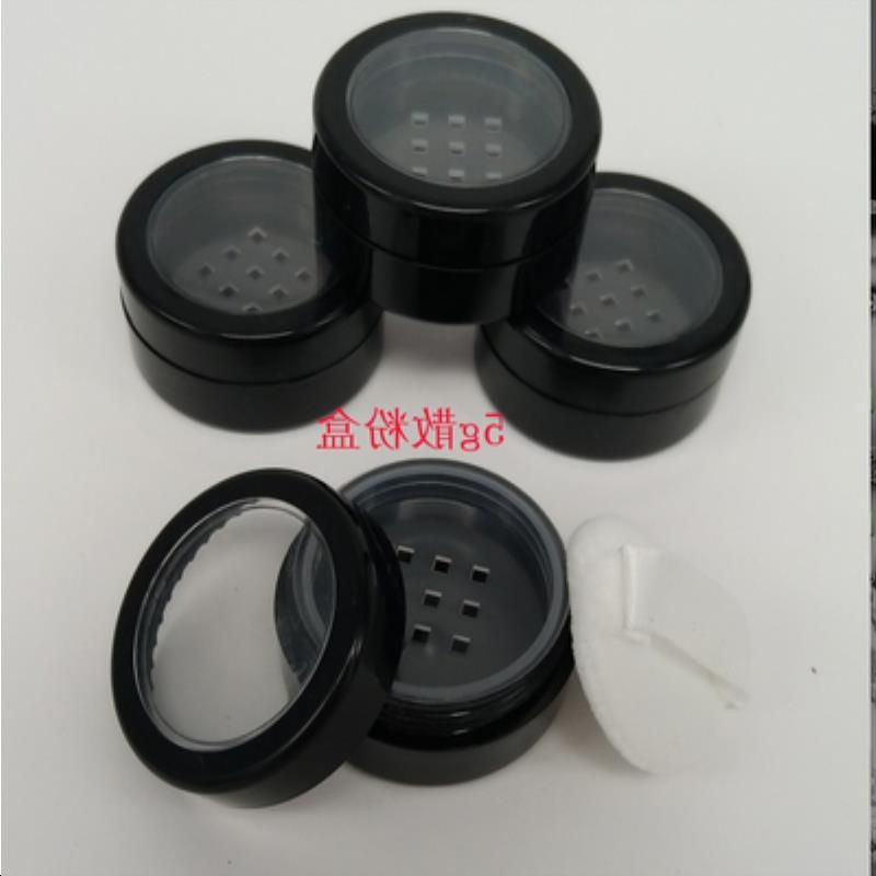 black rim lid+black bottle+sifter+puff