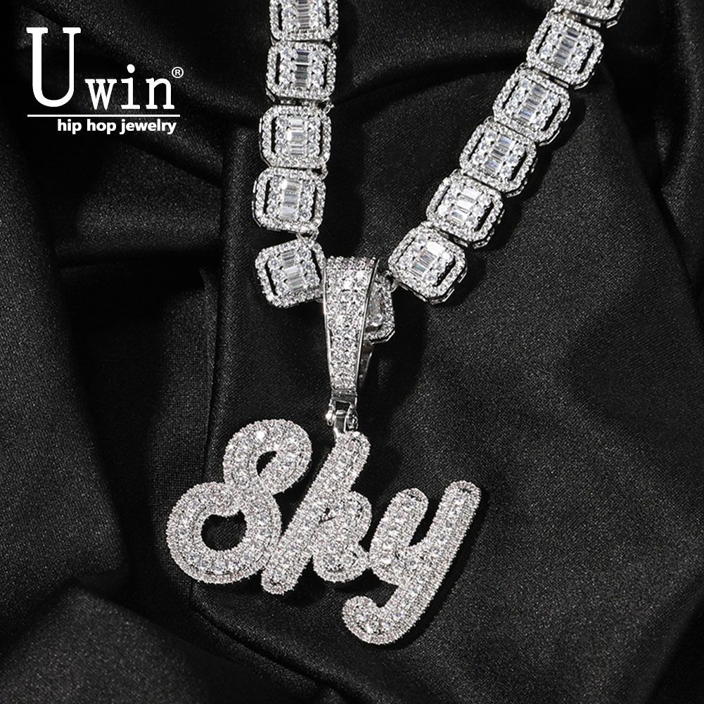 UWIN Drop Shipping New Style Earth Pendant Necklaces For Men Gold Silver  Color AAA Zircon Necklace Fashion Jewelry