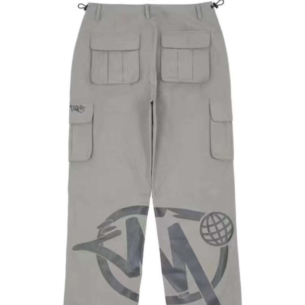 Grey pants with gray lettering