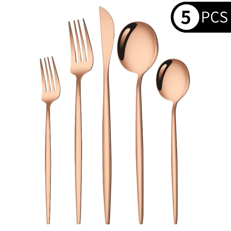 5PCS Rose Gold