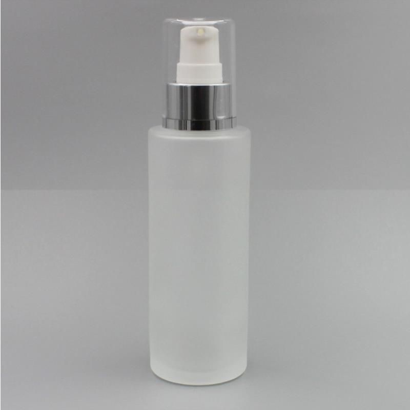 Shiny Silver cream pump bottle