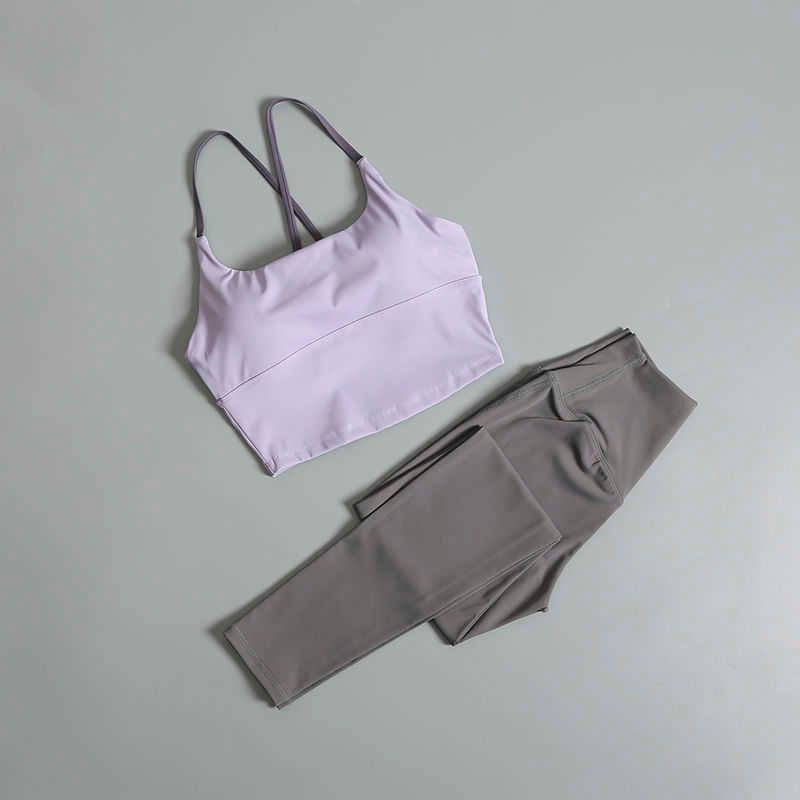 purple bra+medium grey trousers