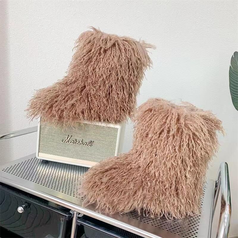 Boots Wholesale Snow Girls Women Shoes Colorful Furry Winter Faux