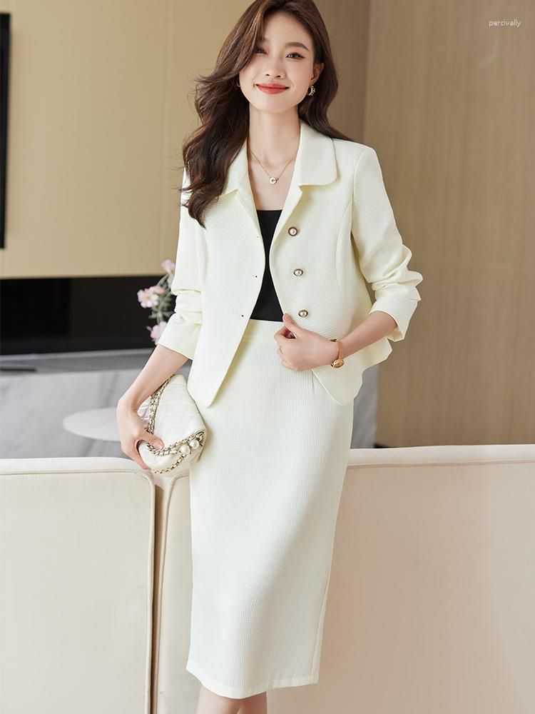 Beige Skirt Suit