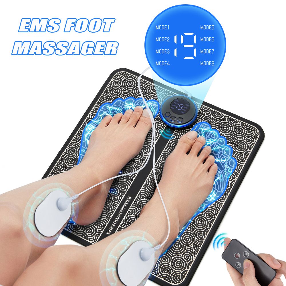 19 Level EMS Electric Foot Massager Pad Blood Circulation Muscle Stimulator