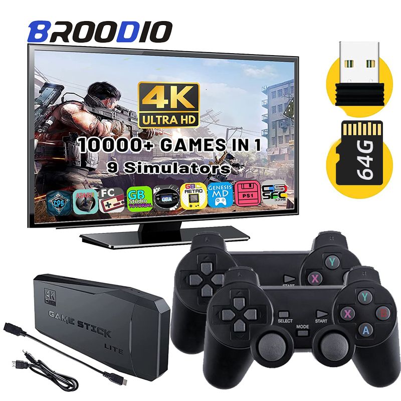 Игровые Контроллеры Joysticks Broodio 4K HD Video Console Stick 4K.
