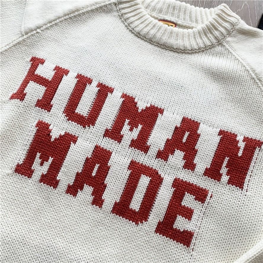 Human Made Sweater Men Women Jacquard Sweatshirts Tiger Head Knitted  Crewneck