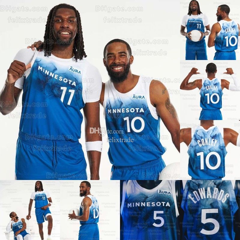 NBA_ Jersey Printed 2021 New City''nba''1 Anthony Edwards Jerseys Green  White Blue 3 Jaden McDaniels DAngelo D'Angelo 0 Russell Jersey 