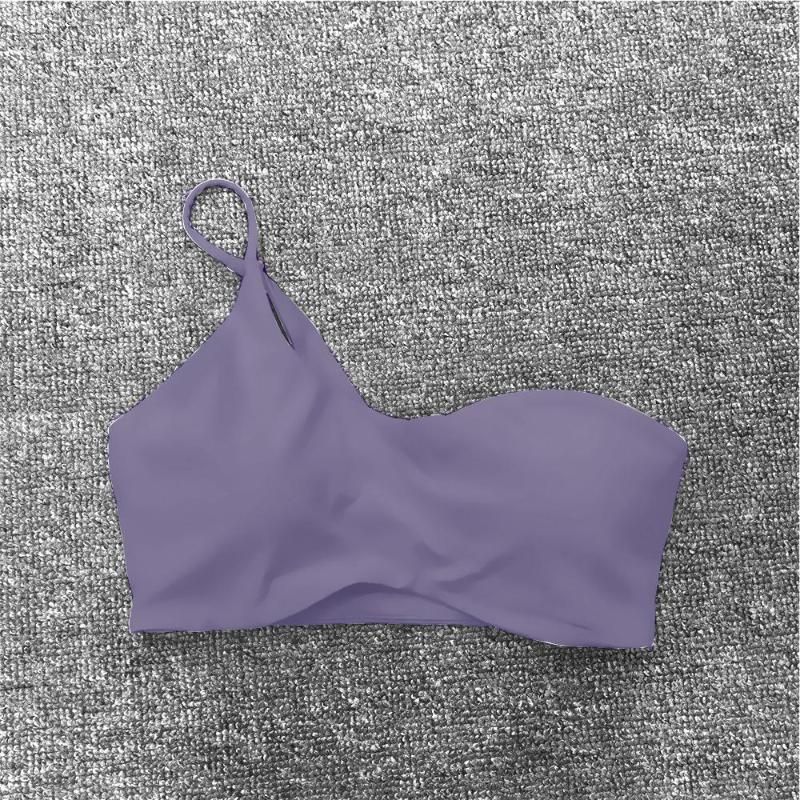 purple one shoulder