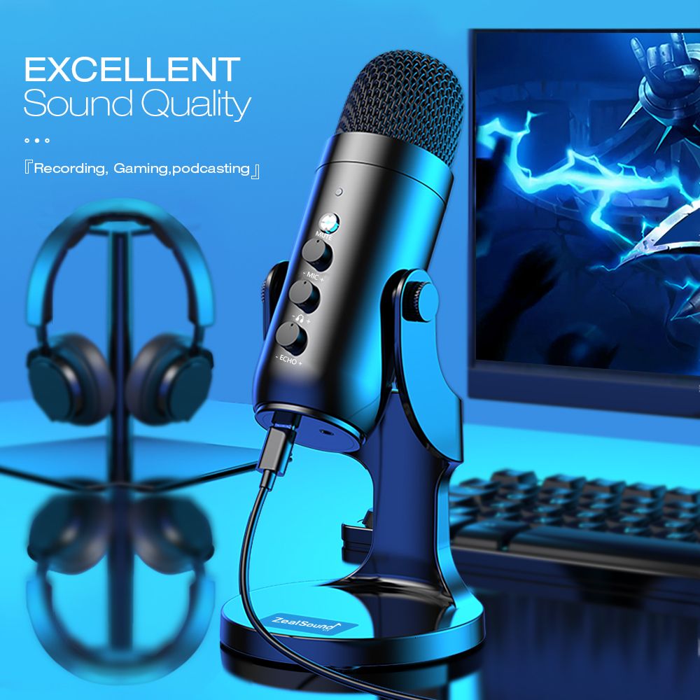 Microphones Zealsound Professional USB Condenser Microphone Studio  Recording Mic For PC Computer Gaming Streaming Podcasting Laptop Desktop  230816 From Kang04, $39.53