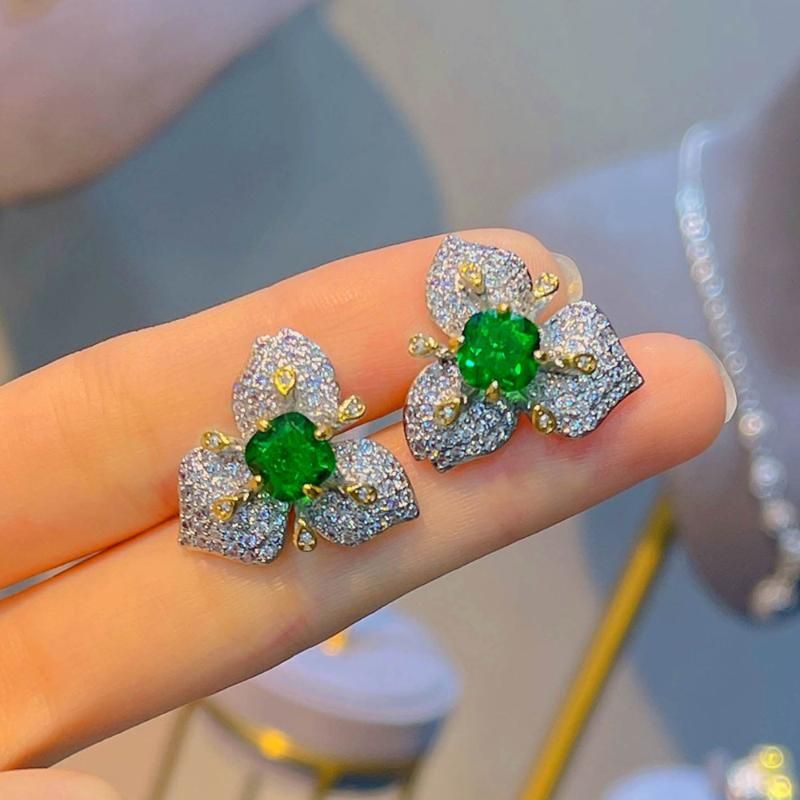 CN green earrings