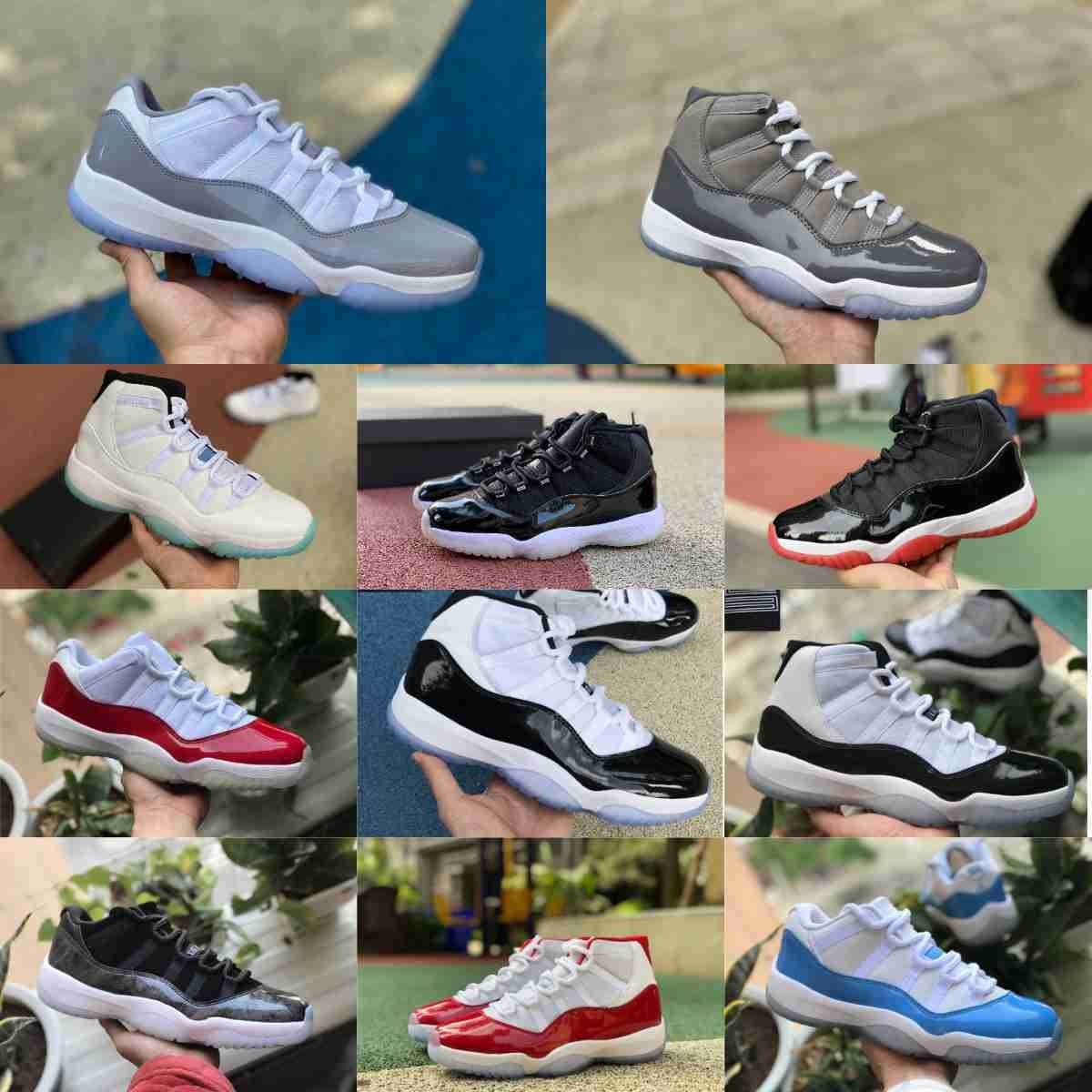 11 11s Basketball Shoes Cherry Bred Space Jam Concord Cool Grey