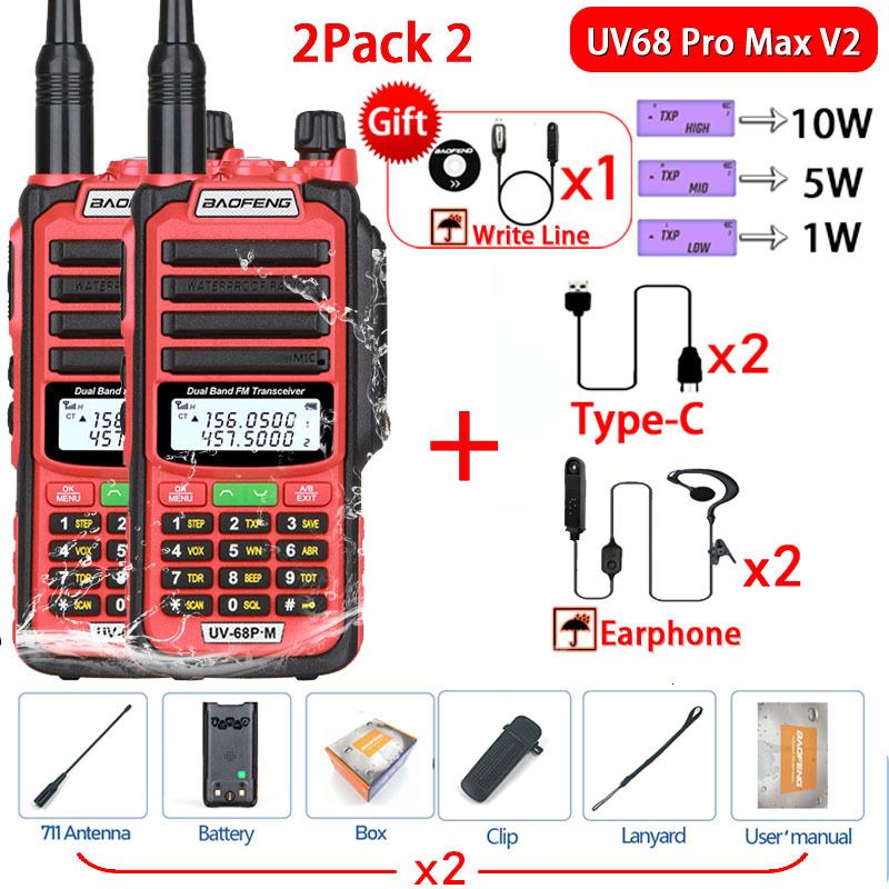 V2 Rot 2er-Pack 2-USB-Stecker