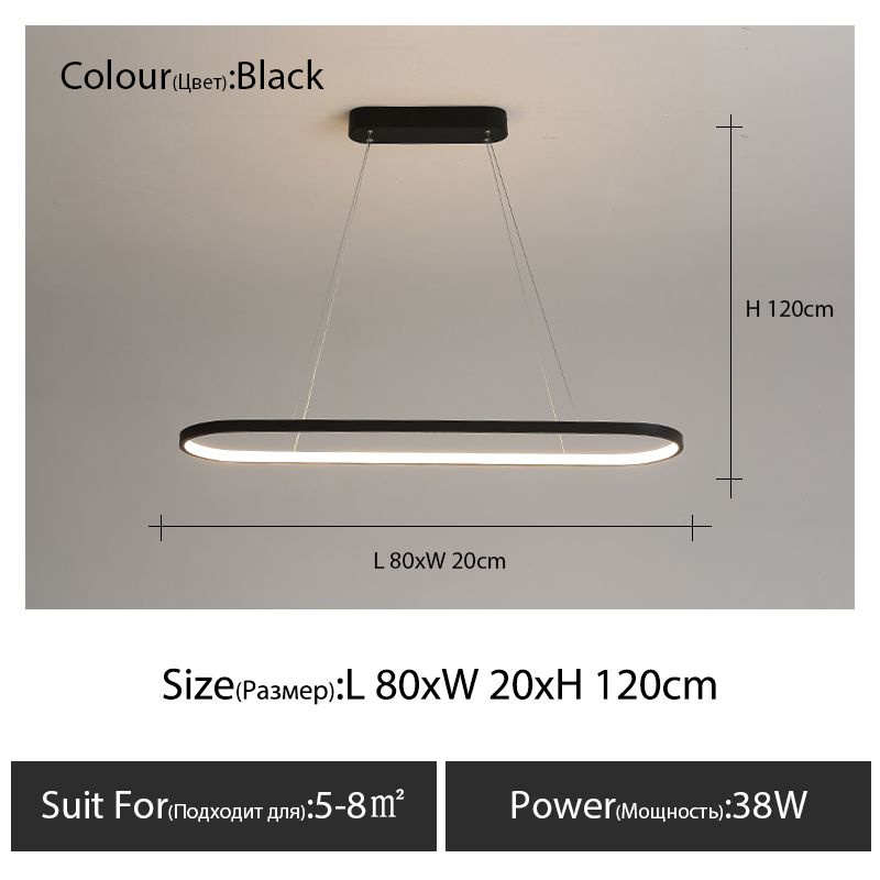 Black L80cm Warm white