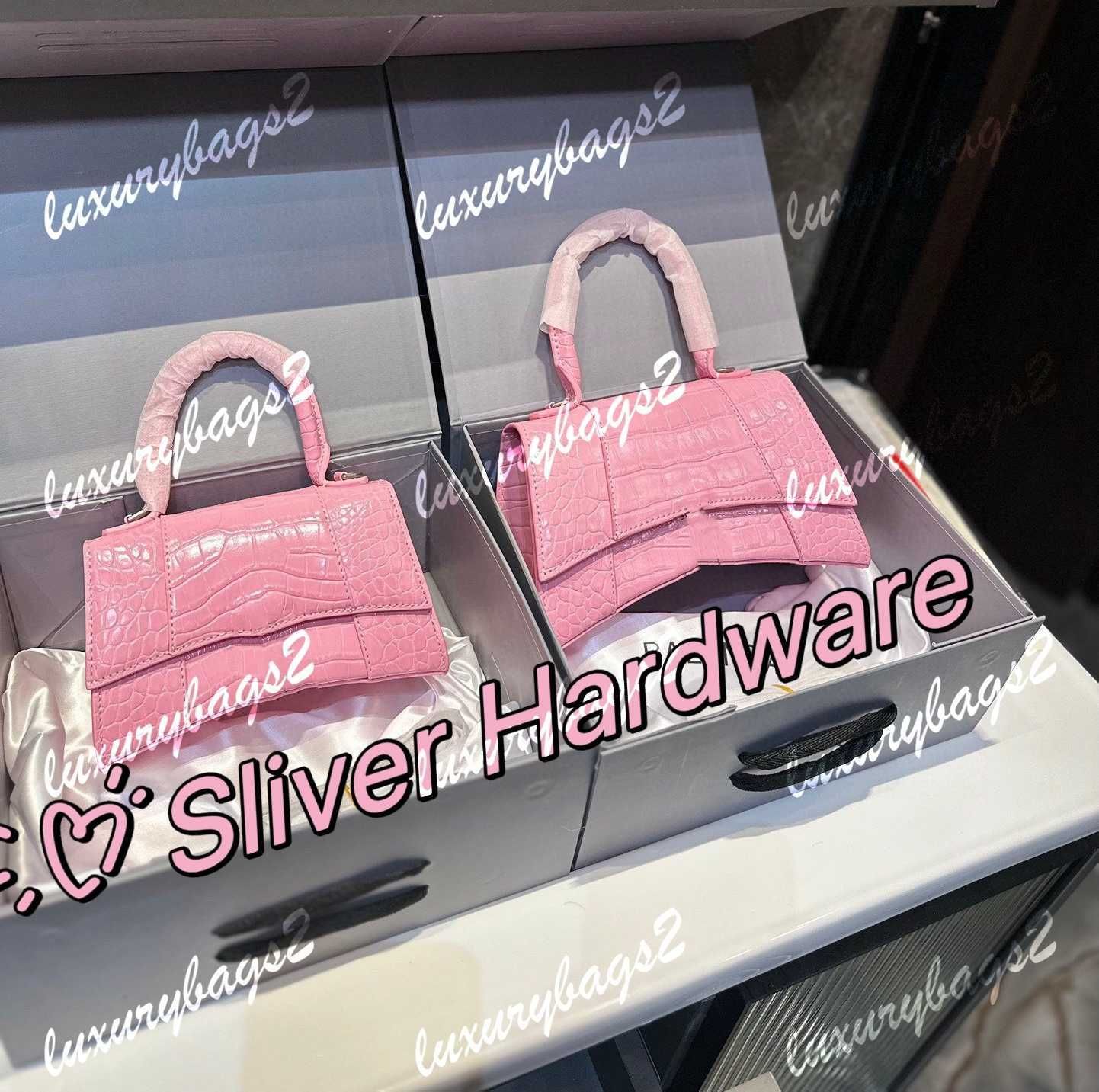 pink--silver hardware