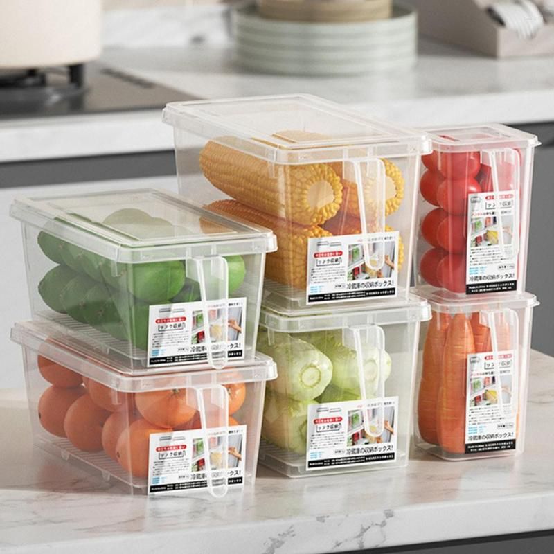 キッチン 収納ケース 冷蔵庫収納ケース 食品保存容器 野菜 果物収納 冷蔵庫 整理 整頓 蓋付き 通気穴付き ボックス ストッカー 水切り 日付スケール付き