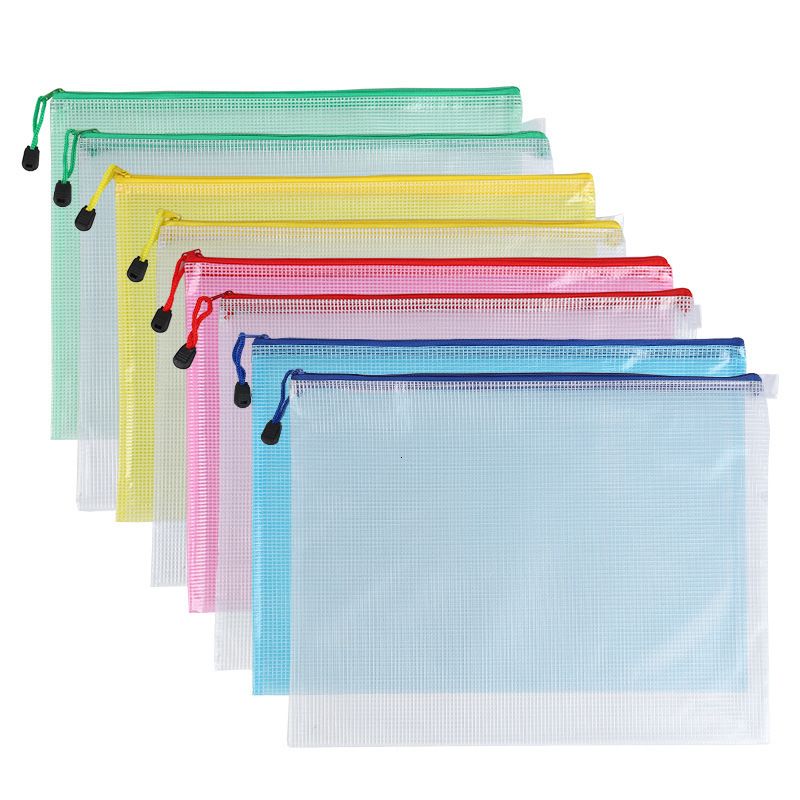 Wholesale Filing Supplies Mesh Zipper Pouch A4 A5 B5 Waterproof