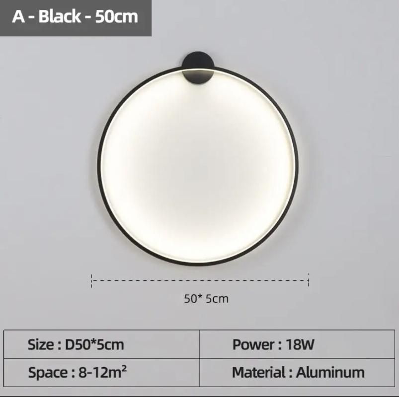 Siyah D50cm Çin Beyaz Işık Stil
